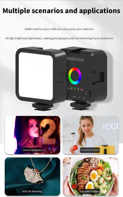 Pocket RGB Full Colour 3000-9000K LED Video Light Photography Fill Lamp VLog