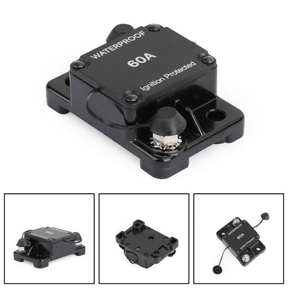 Fusibile interruttore automatico 60A AMP 12-48V DC Interruttore di ripristino automatico per barca per auto IP67
