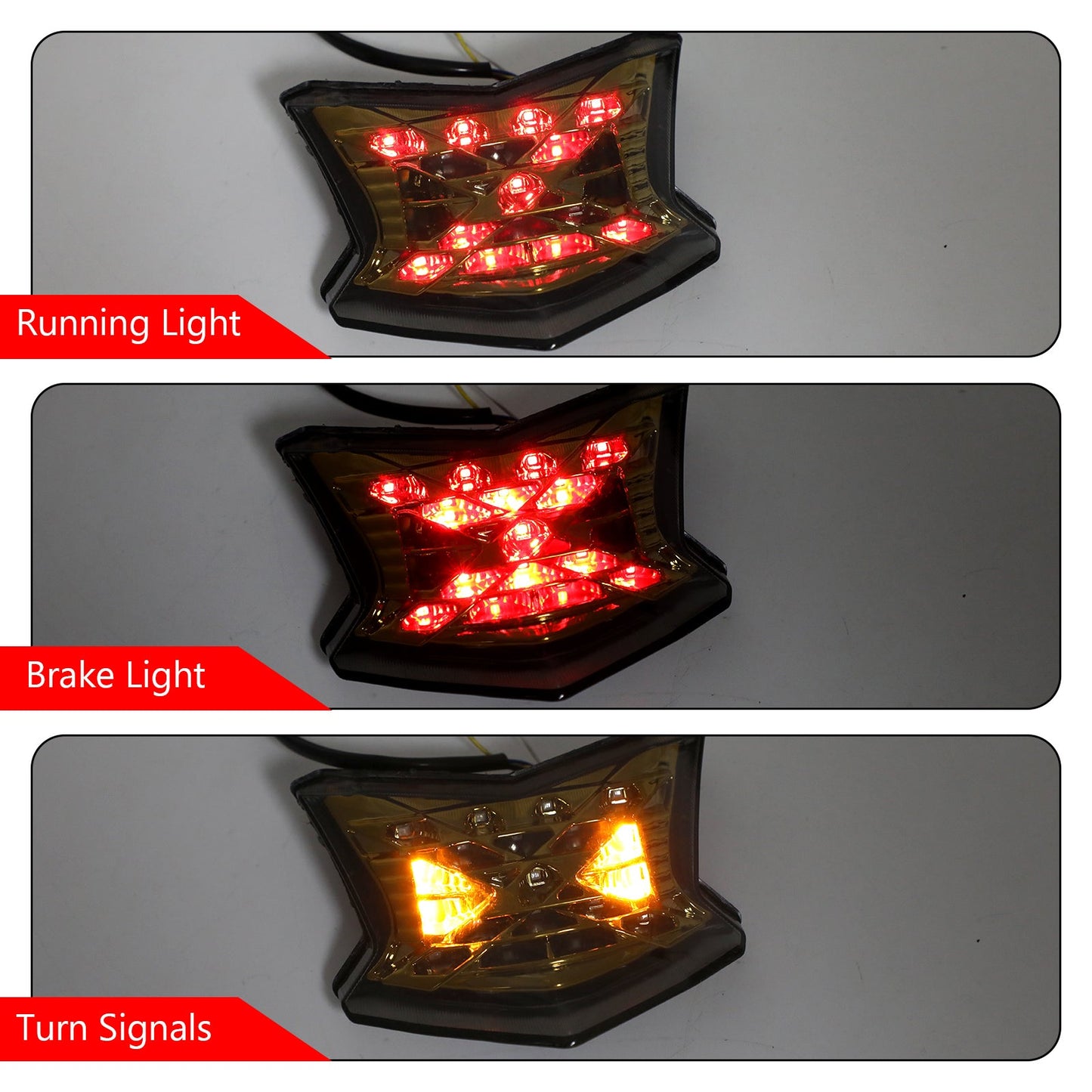Freno a LED indicatori di direzione fanale posteriore per Kawasaki Z650 Ninja 650 Z900 17-19 argento generico