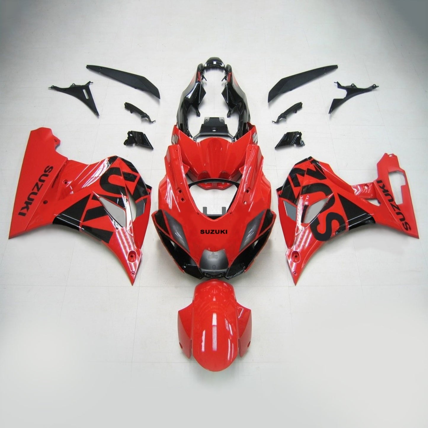 Amotopart Suzuki GSXR1000 2017-2020 K17 kit rosso e nero ridotto