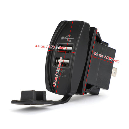 Caricabatterie con doppia presa USB per UTV Can Am Polaris RZR Ranger 900 1000 XP 750 Generico