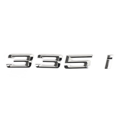 Targhetta portabagagli posteriore Emblema distintivo Numeri Lettera Decalcomania 335i Fit 335i Chrome Generico