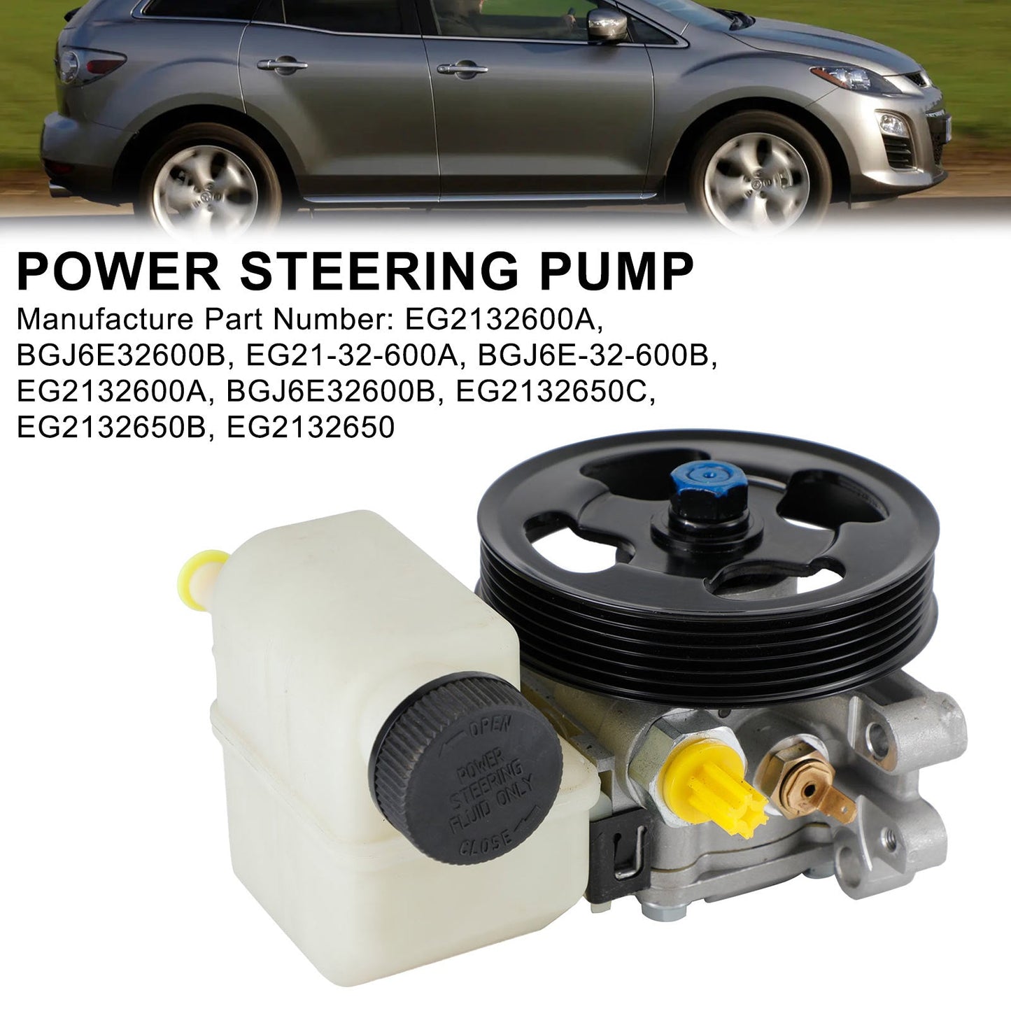 2007-2012 Mazda CX-7 2.3L l4 2.5L Pompa servosterzo con puleggia e serbatoio