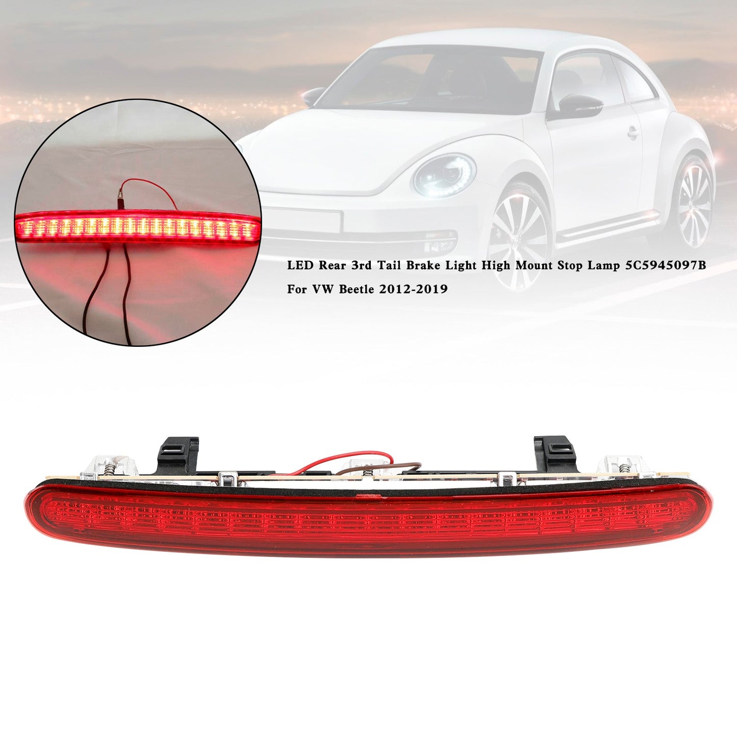 VW Beetle 2012-2019 LED luce di stop posteriore 3a coda montaggio alto 5C5945097B