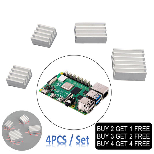 Durable Heatsink Radiator Cooler Kit with Sticker 4PCS/Set Raspberry Pi 4B Model