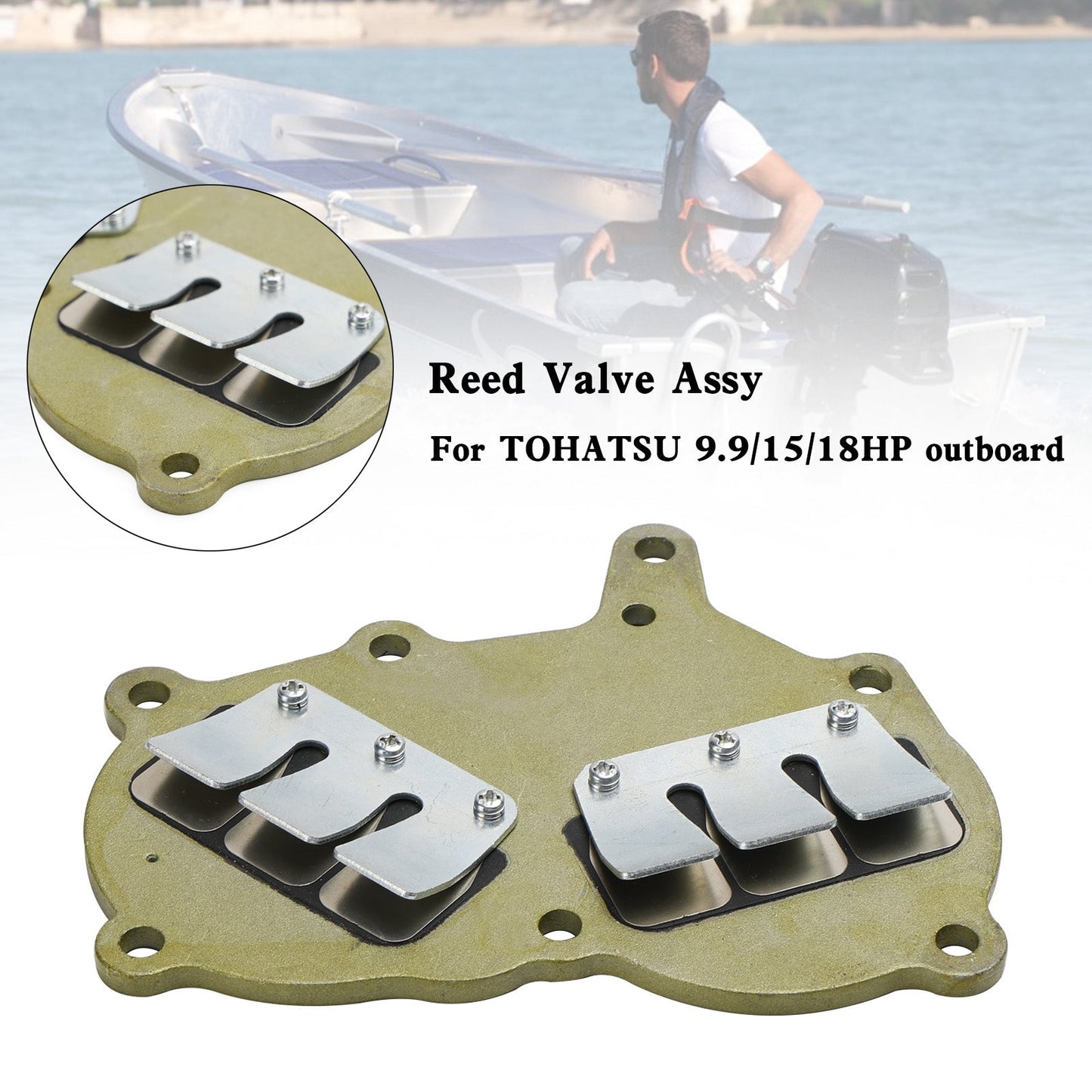 362-02100-1 valvola lamellare Assy per Tohatsu fuoribordo NS9.9 NS15 NS18 M9.9 M15 M18