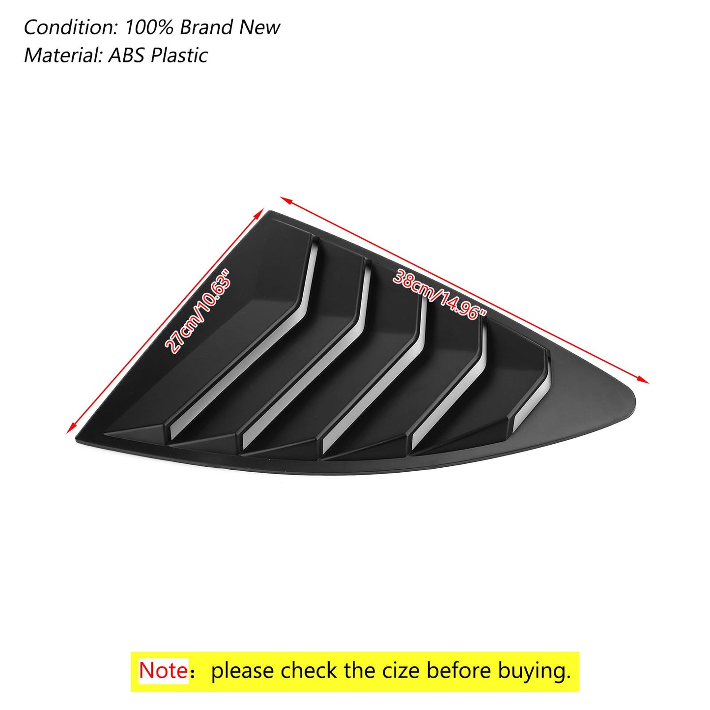 Feritoia per finestra laterale nera opaca per 2013-2018 Scion FRS BRZ Toyota 86 GT86