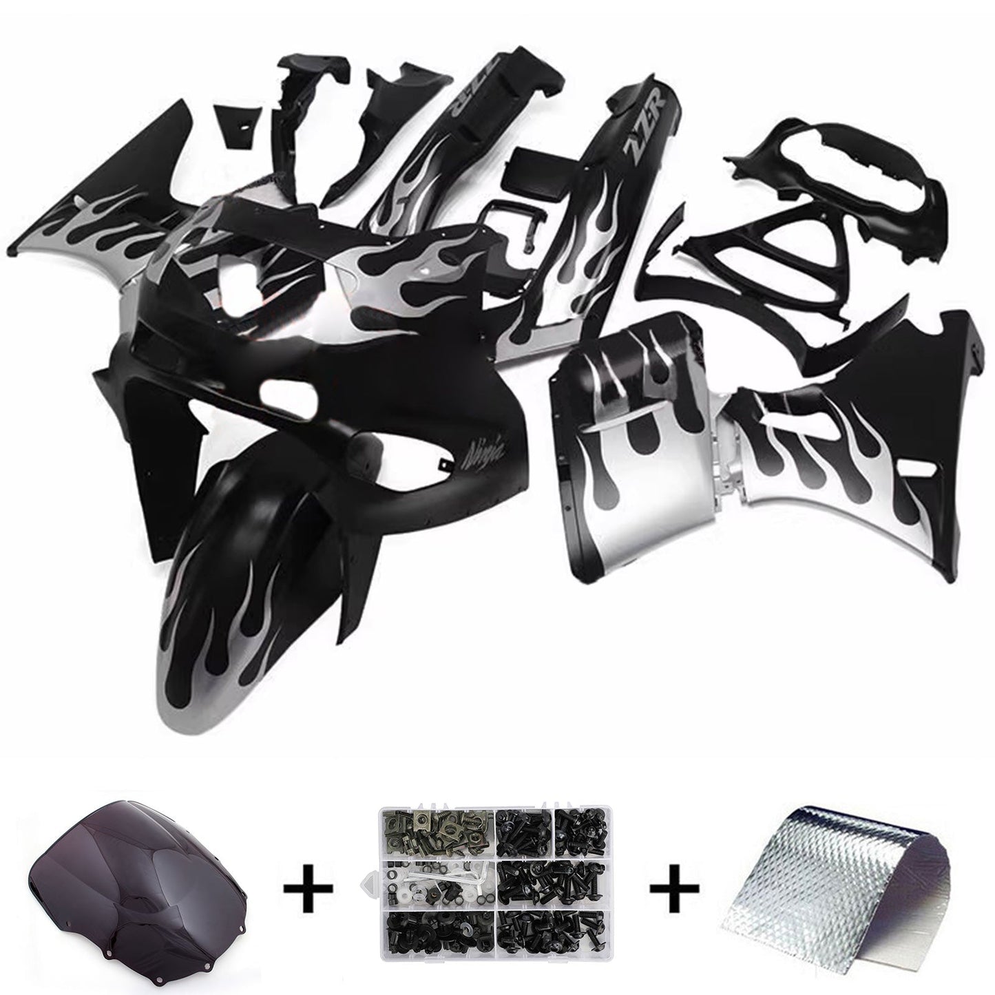 Amotopart Kawasaki ZZR400 1993-2007 ZZR600 1998-2003 Kit carena Carrozzeria Plastica ABS