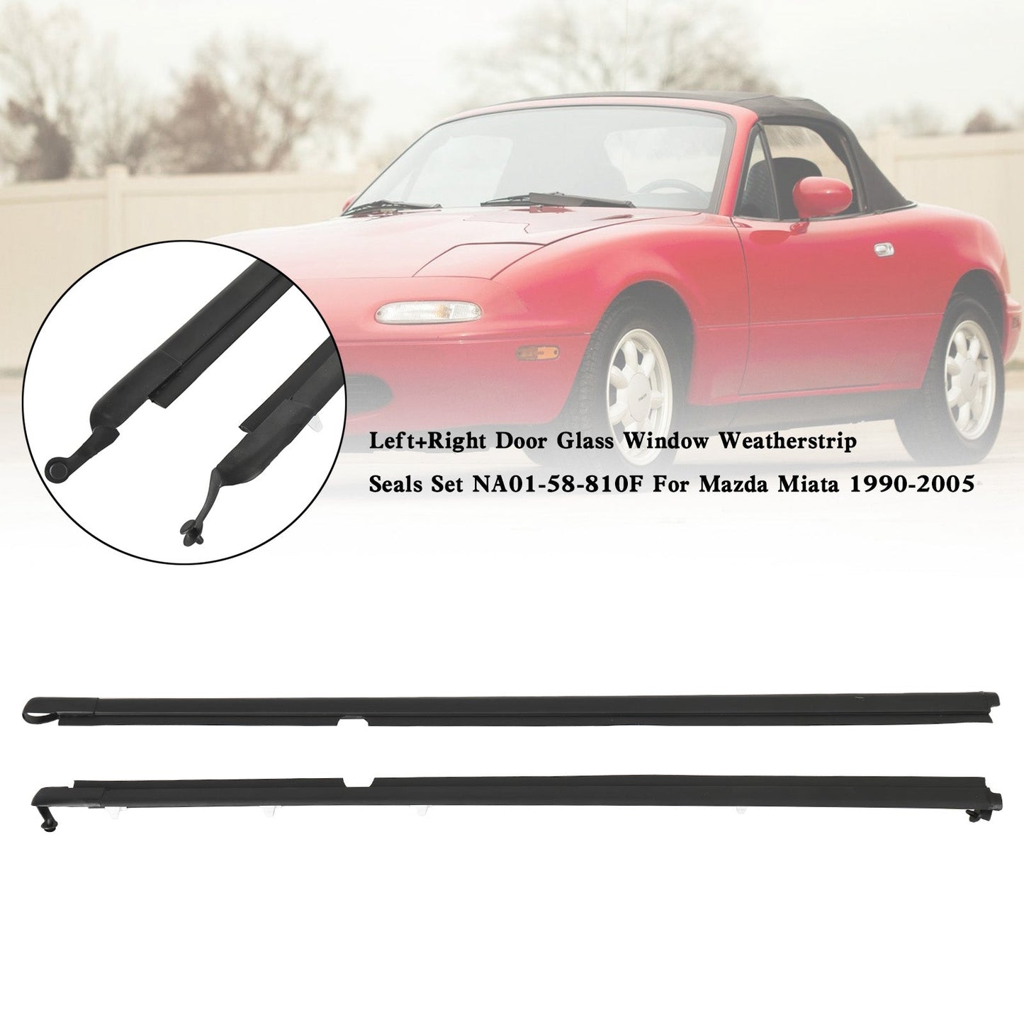 Miata 1990-2005 L+R Guarnizioni Guarnizione Guarnizione Porta Vetro Finestra Set NA01-58-810F