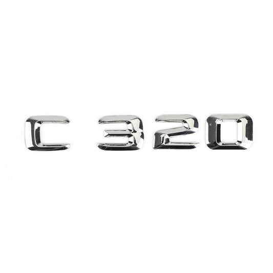 Distintivo dell&#39;emblema del bagagliaio posteriore Targhetta decalcomania Lettere Numeri Fit Mercedes C320 Chrome Generico