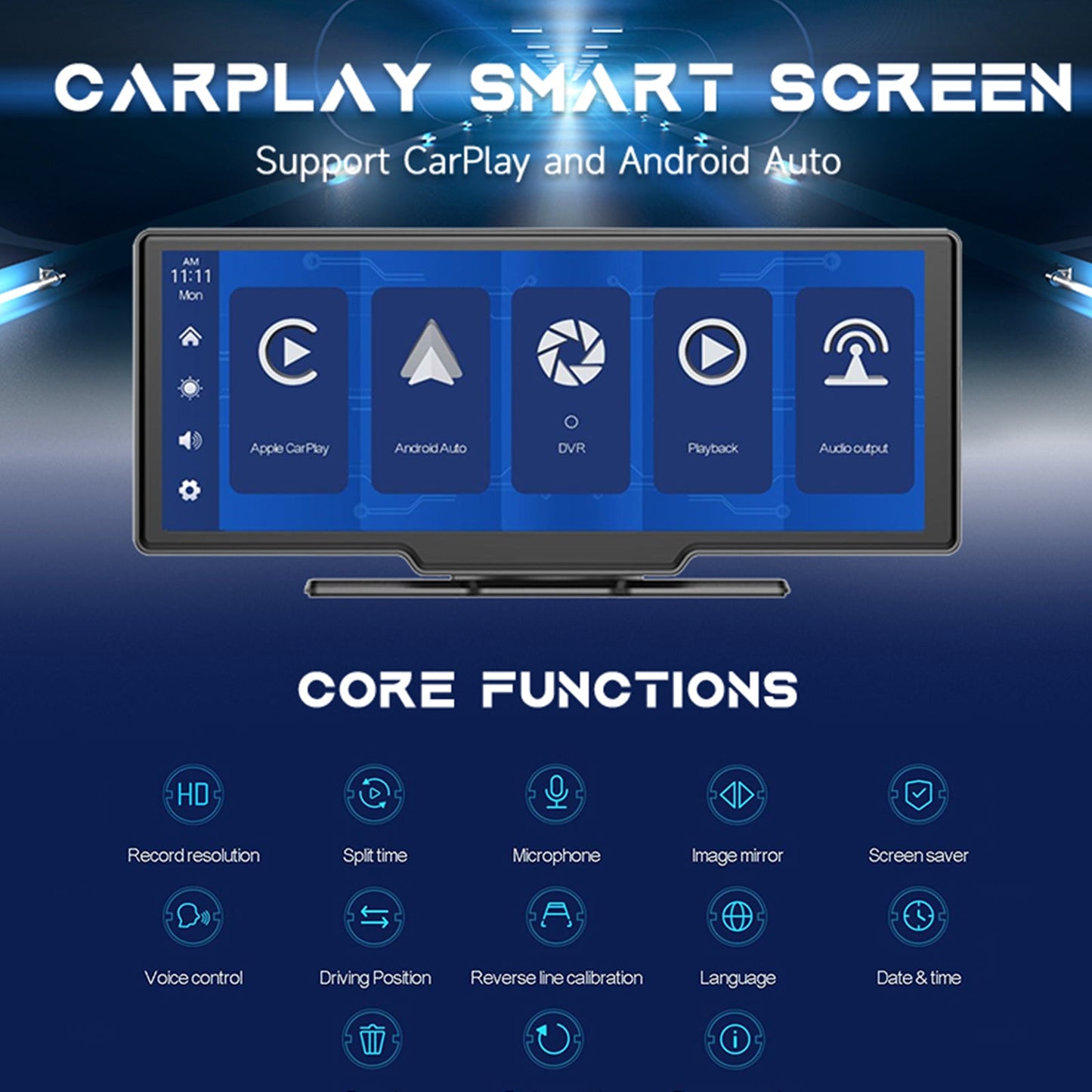 Formato NTSC DVR Smart Screen da 10,26" per autobus camper e telecamera di retromarcia