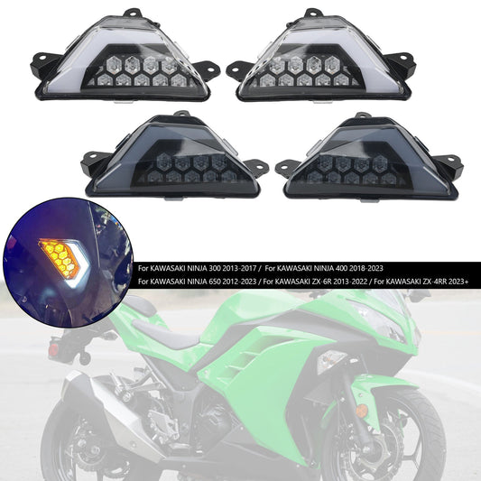 KAWASAKI NINJA 300 400 650 ZX-6R ZX-4RR 2013+ Indicatore di direzione anteriore a LED