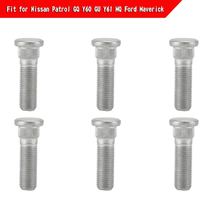6pcs kit perno ruota anteriore adatto per Nissan Patrol GQ Y60 GU Y61 MQ Ford Maverick generico