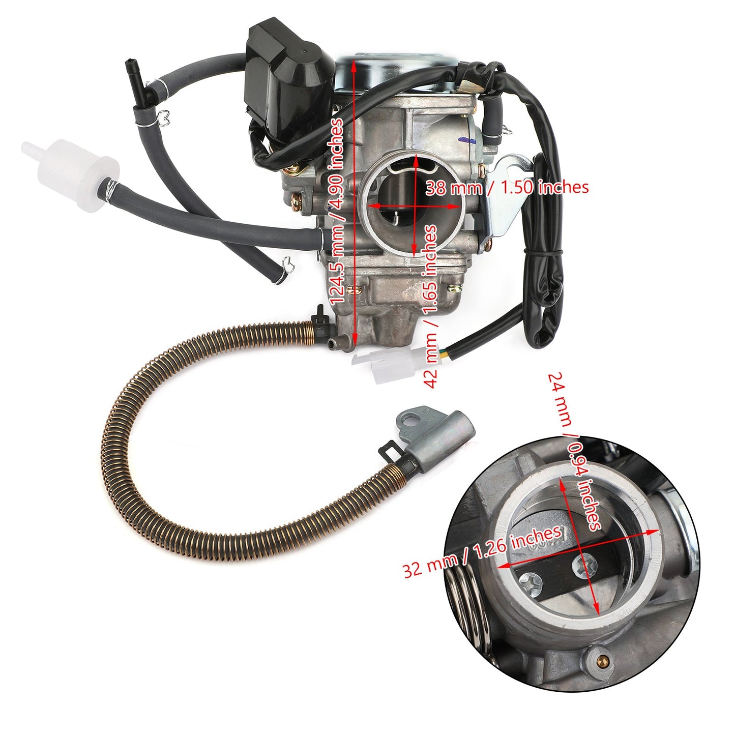 Carburatore Carb per GY6 125 150cc Scooter ATV Kazuma Baja Kymco Taotao SunL Serbatoio Generico