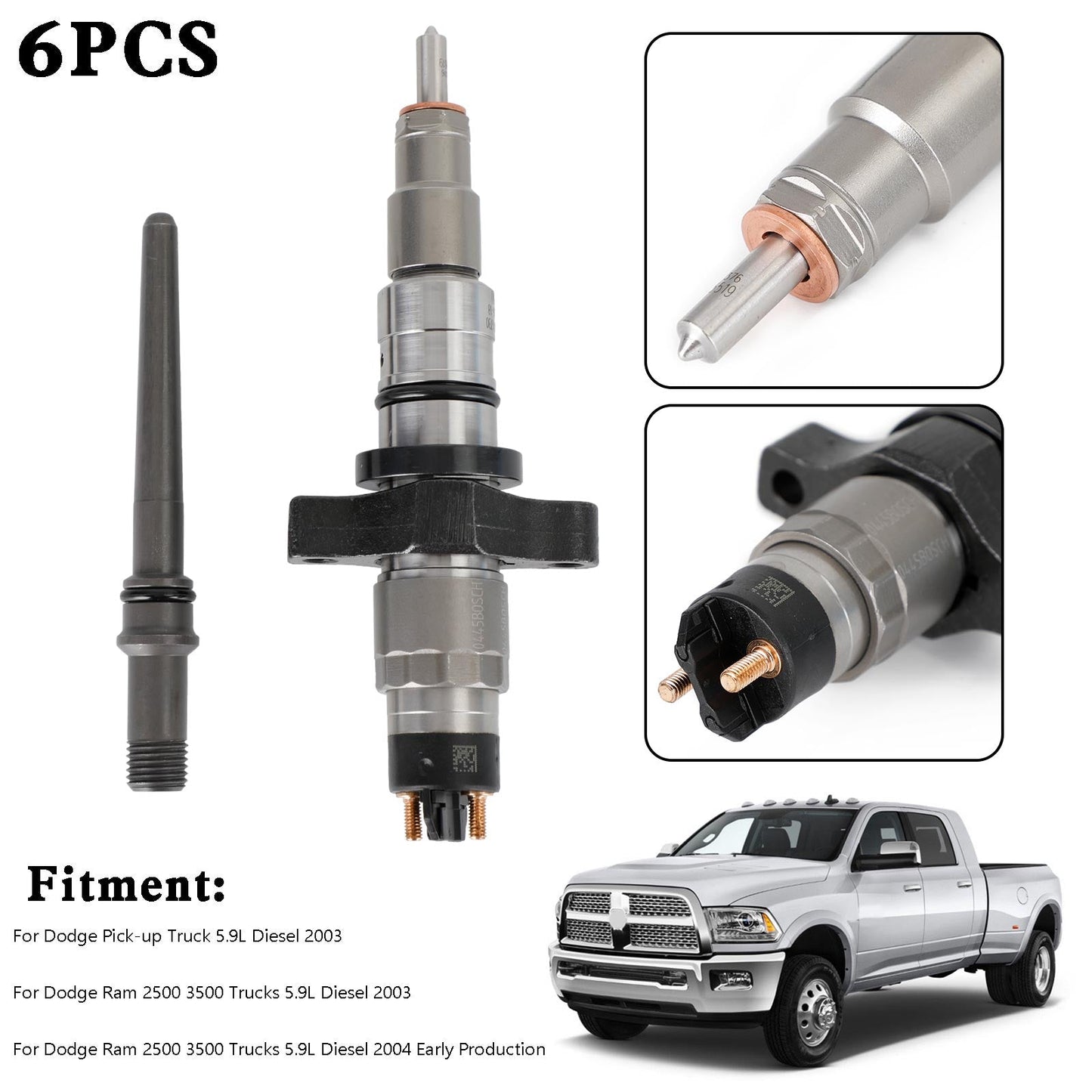 Dodge Pick-up Truck 5.9L Diesel 2003 1PCS/6PCS Iniettori Common Rail 0445120255 Generico