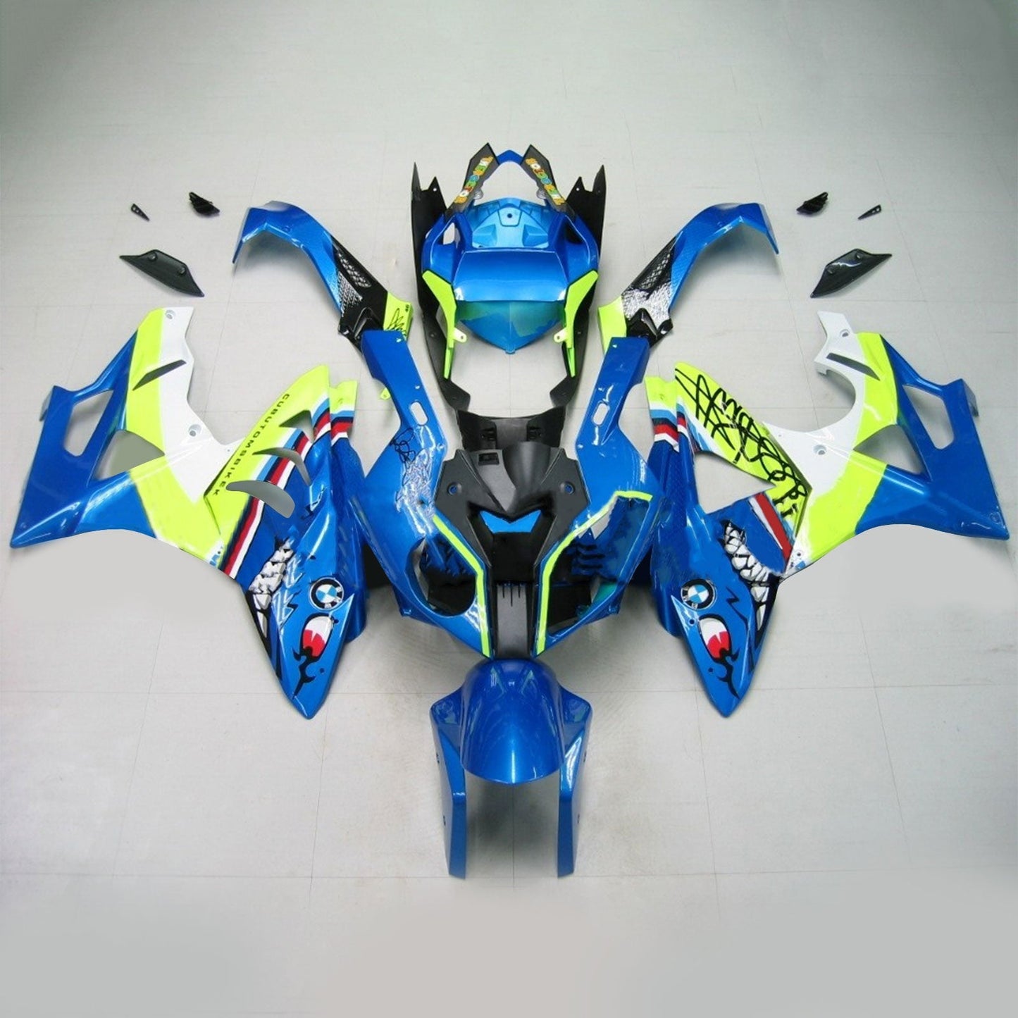 Amotopart 2009-2014 BMW S1000RR Kit di fazione blu e giallo