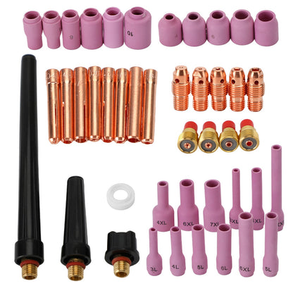 46Pcs Tig Gas Lens Collet Body Misura assortita Fit Tig Welding Torch Wp9 20 25