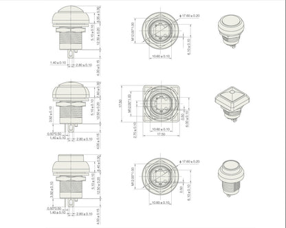 Interruttore a pulsante impermeabile IP67 da 12 mm ON/OFF Grado industriale autobloccante