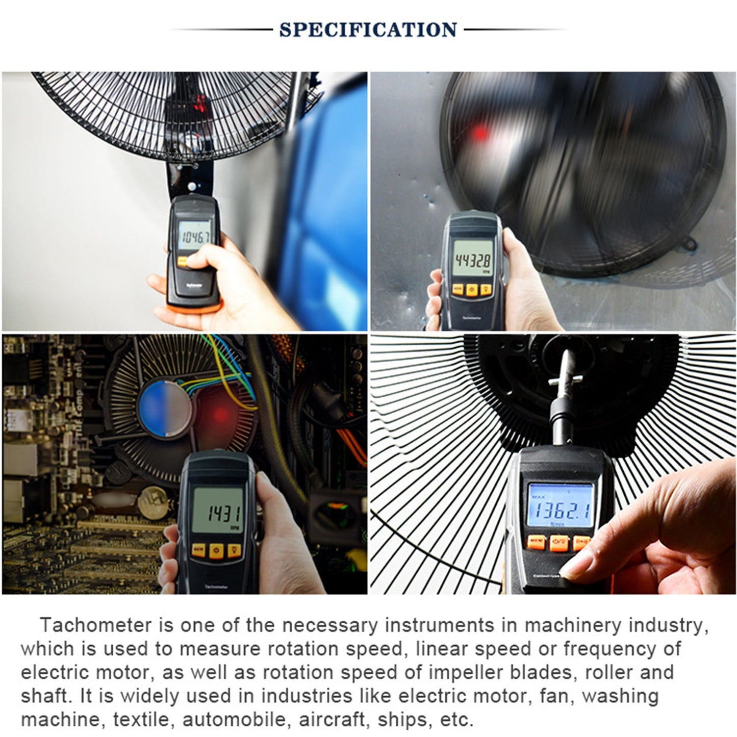 GM8906 Contagiri motore digitale portatile Tachimetro LCD Tachimetro RPM Tester