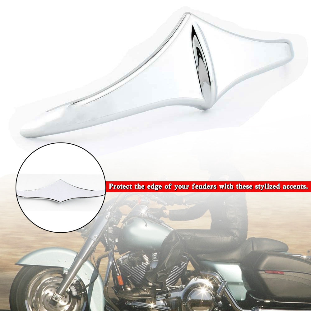 Touring FLHX FLTR Parafango anteriore posteriore Leading Edge Tip Trim Accent Chrome