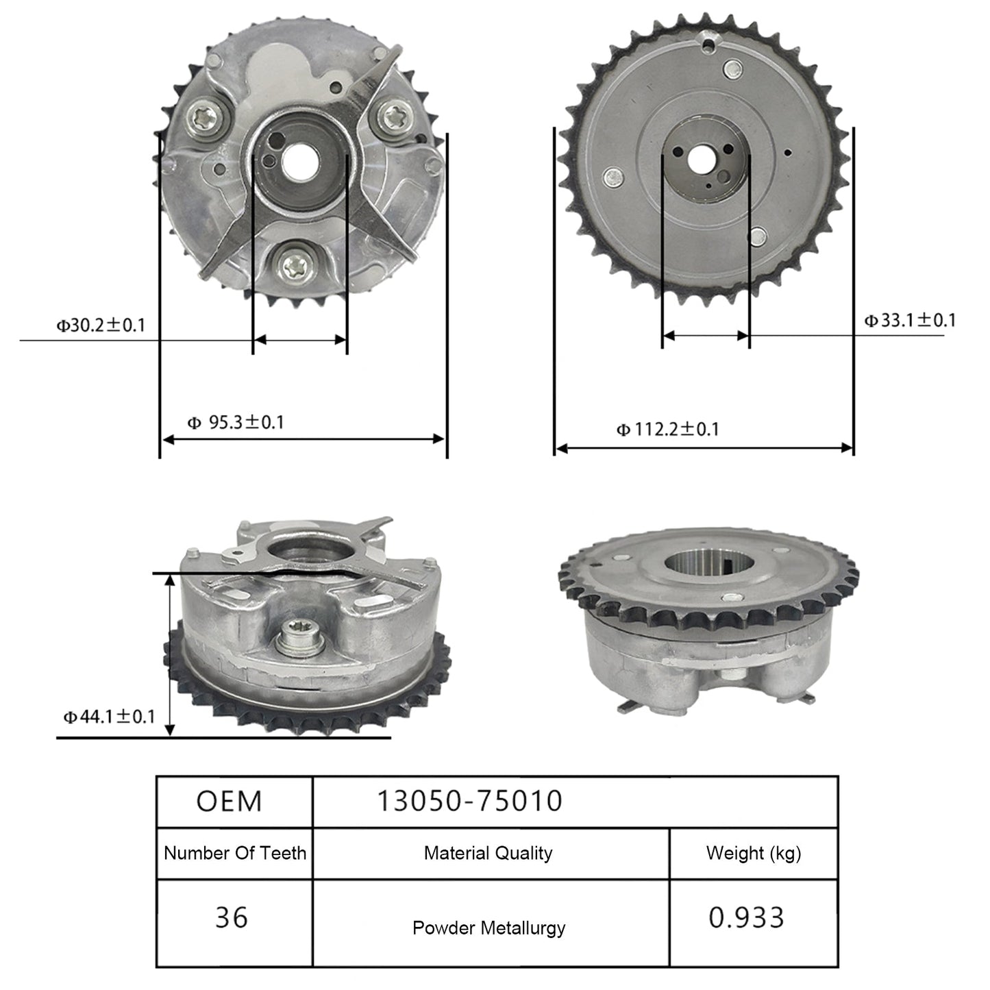 13050-75010 Ingranaggio di distribuzione dell'albero a camme per Toyota Tacoma 05-12 4Runner 2010 2TR 2.7L