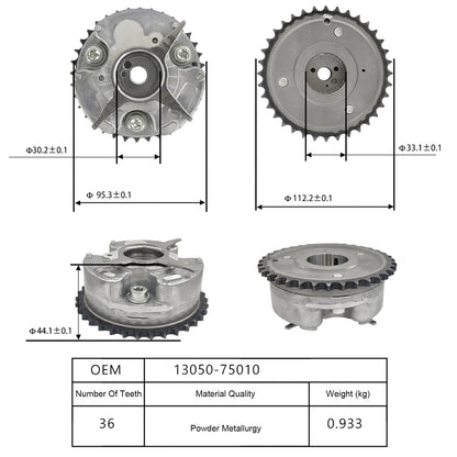 13050-75010 Ingranaggio di distribuzione dell'albero a camme per Toyota Tacoma 05-12 4Runner 2010 2TR 2.7L