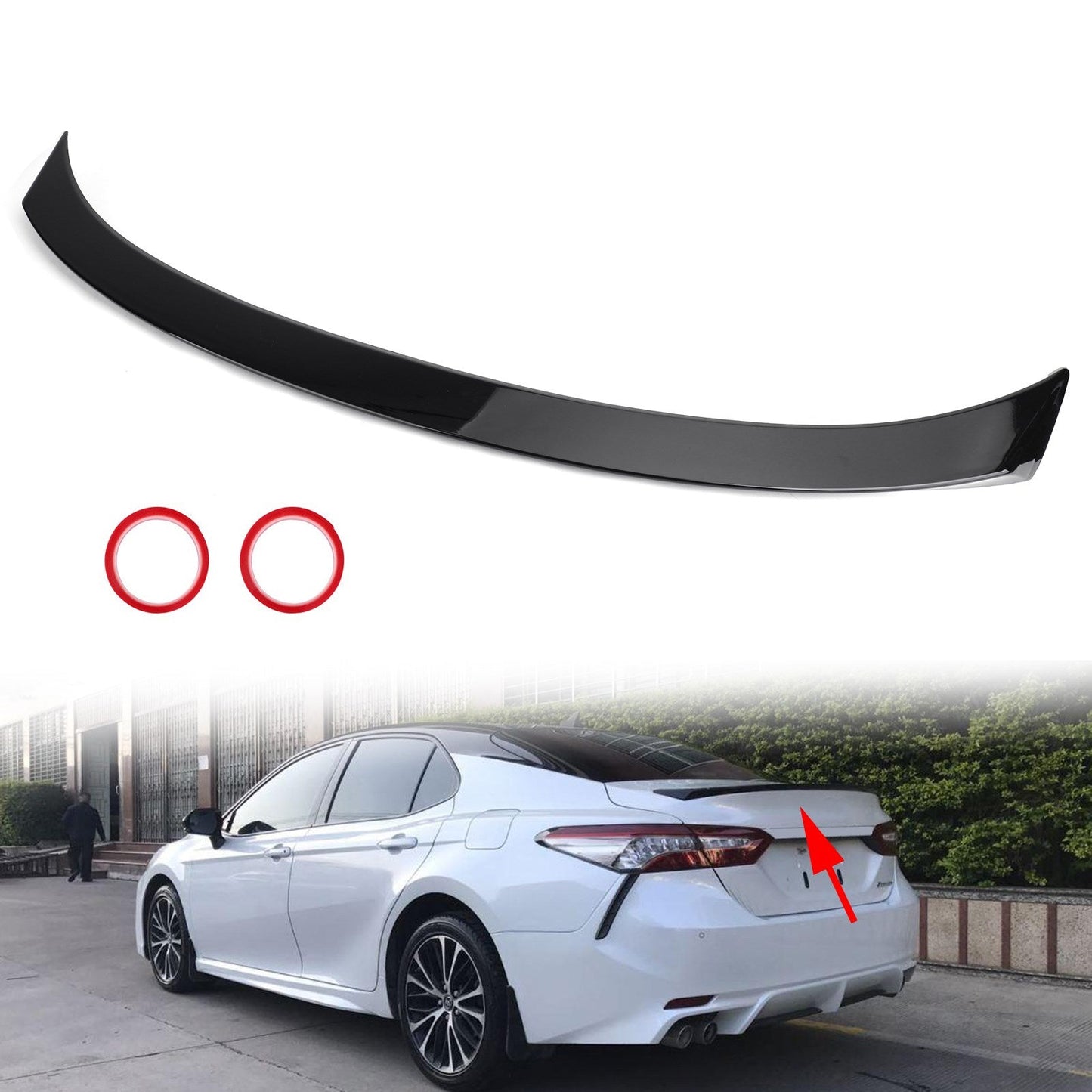 Spoiler posteriore nero lucido per Toyota Camry LE SE XSE XLE 2018-2023 generico