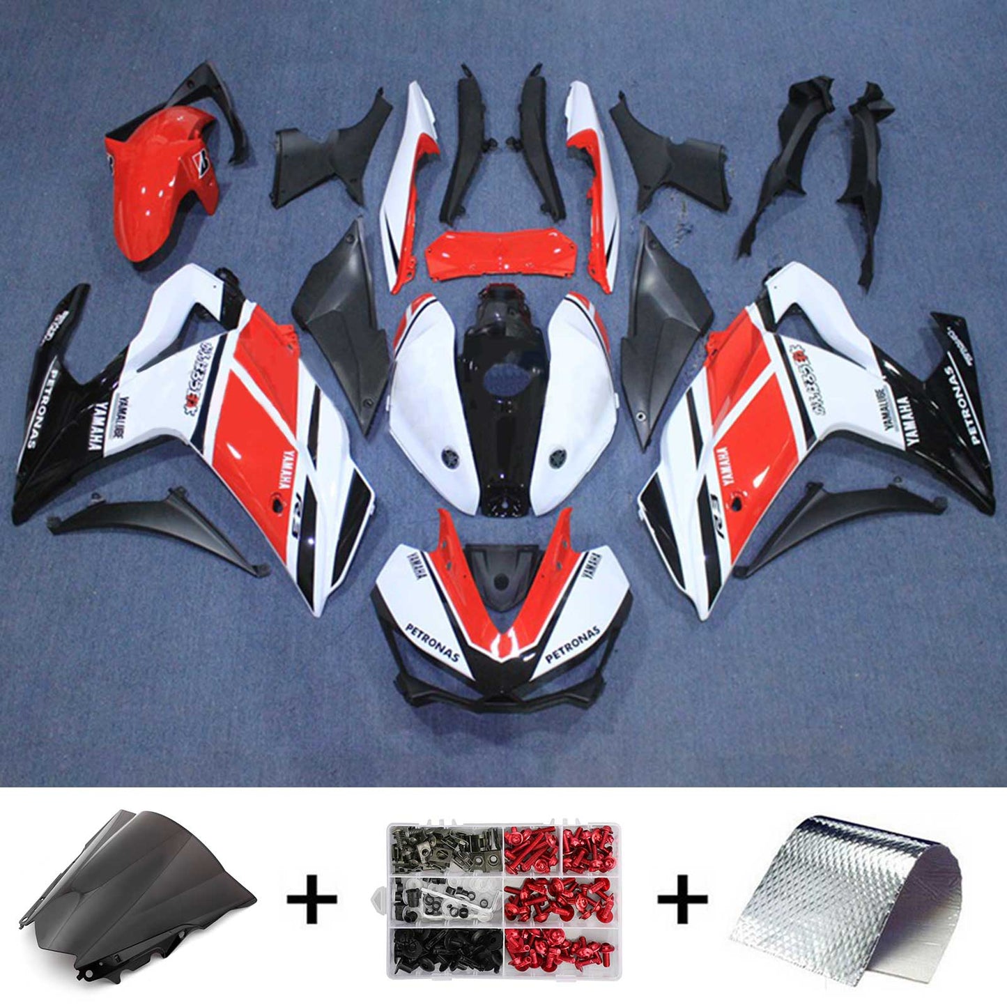 Amotopart Sales Ski Yamaha 2014-2018 YZF R3 e 2015-2017 YZF R25 Red White Fearing Kit