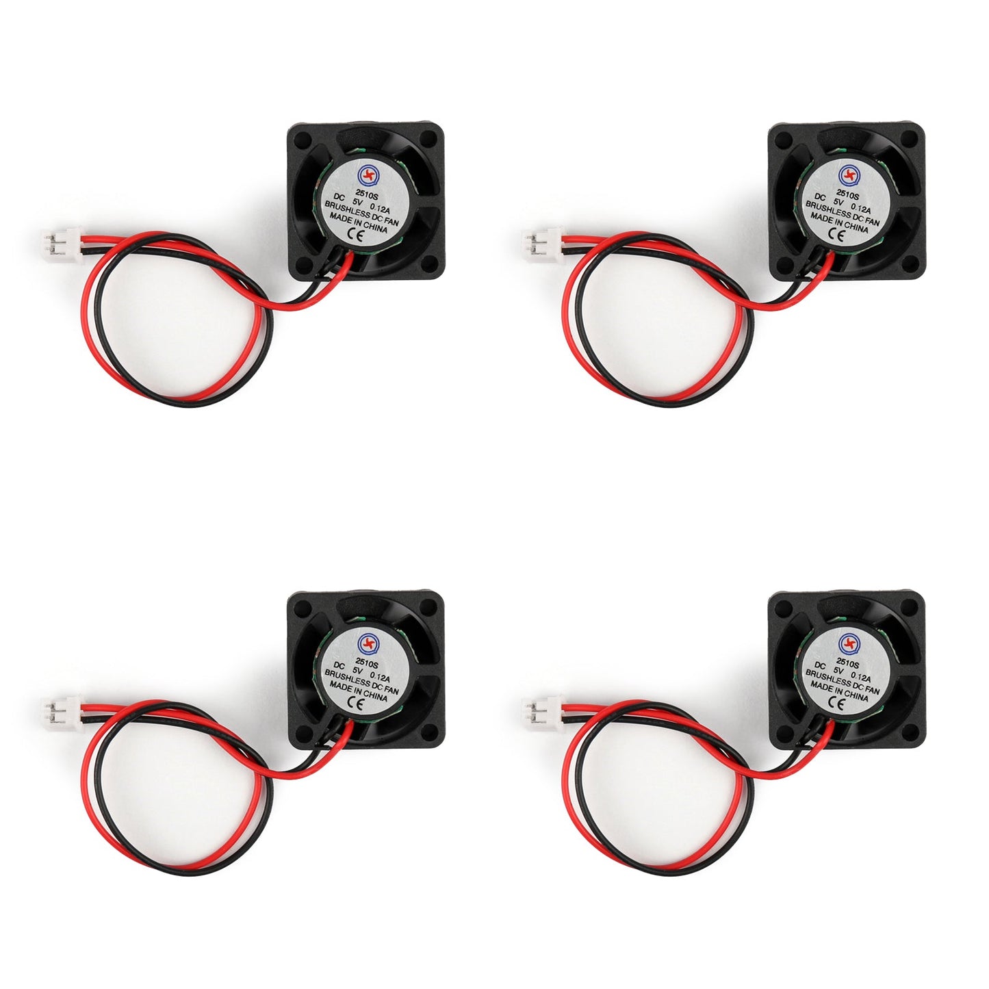 4Pcs DC Brushless Raffreddamento PC Ventola per Computer 5V 2510s 25x25x10mm 0.12A 2 Pin Filo