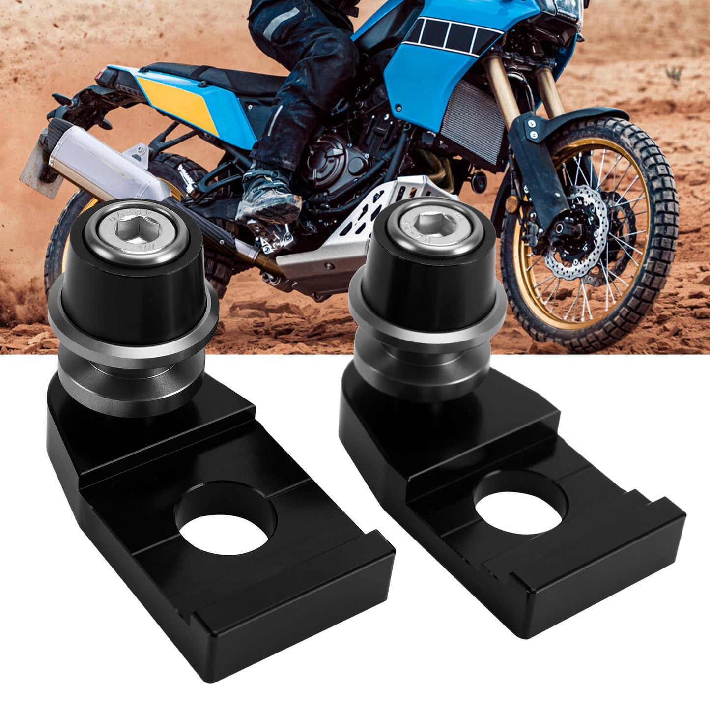 Blocco tendicatena CNC con supporto bobina per YAMAHA TENERE 700/XTZ700 2019-2021 Generico