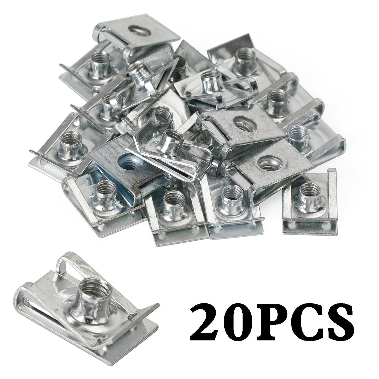 20x Clip per carenatura M6 6mm Carrozzeria Pannello Spire Clip Moto Speed Clip U Dado Generico