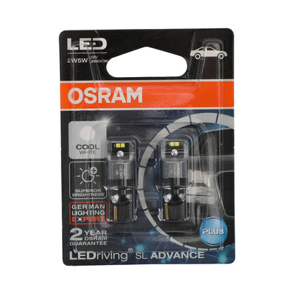 2x per lampadine ausiliarie per auto OSRAM 2980CW LED W5W 12V1.5W W2.1x9.5d generico