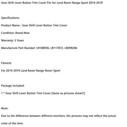 Coperchio del rivestimento del pulsante della leva del cambio adatto per Land Rover Range Sport 2014-2019