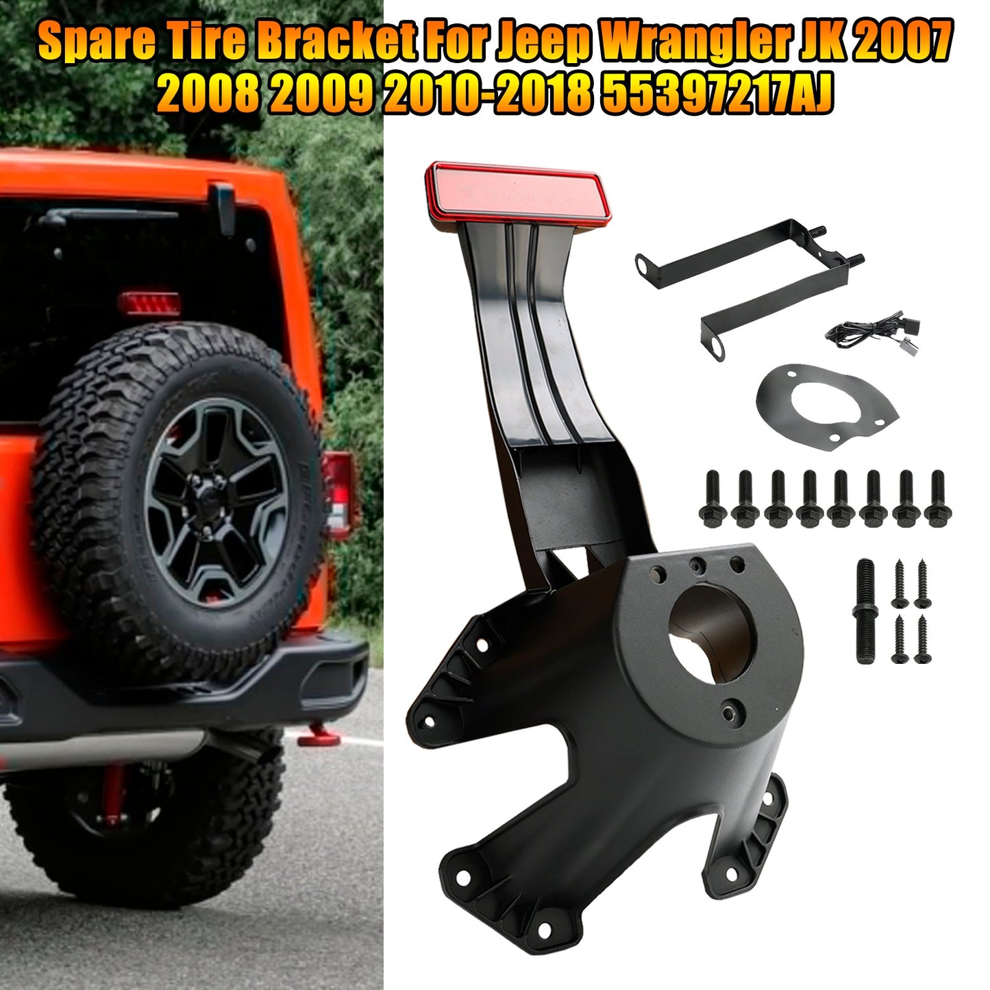 Supporto ruota di scorta posteriore per Jeep Wrangler JK 2007-2018 codice 55397217AJ