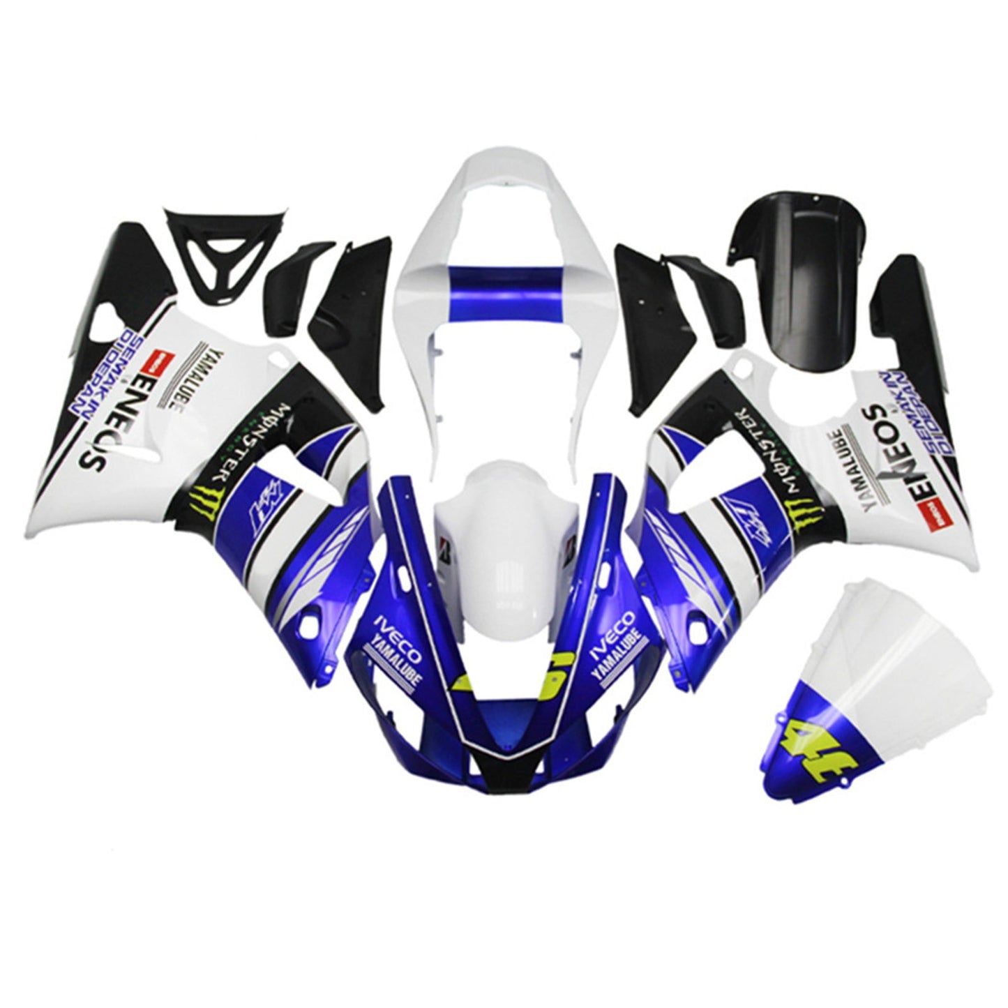 Amotopart Yamaha YZF 1000 R1 1998-1999 Kit Carena Carrozzeria Plastica ABS