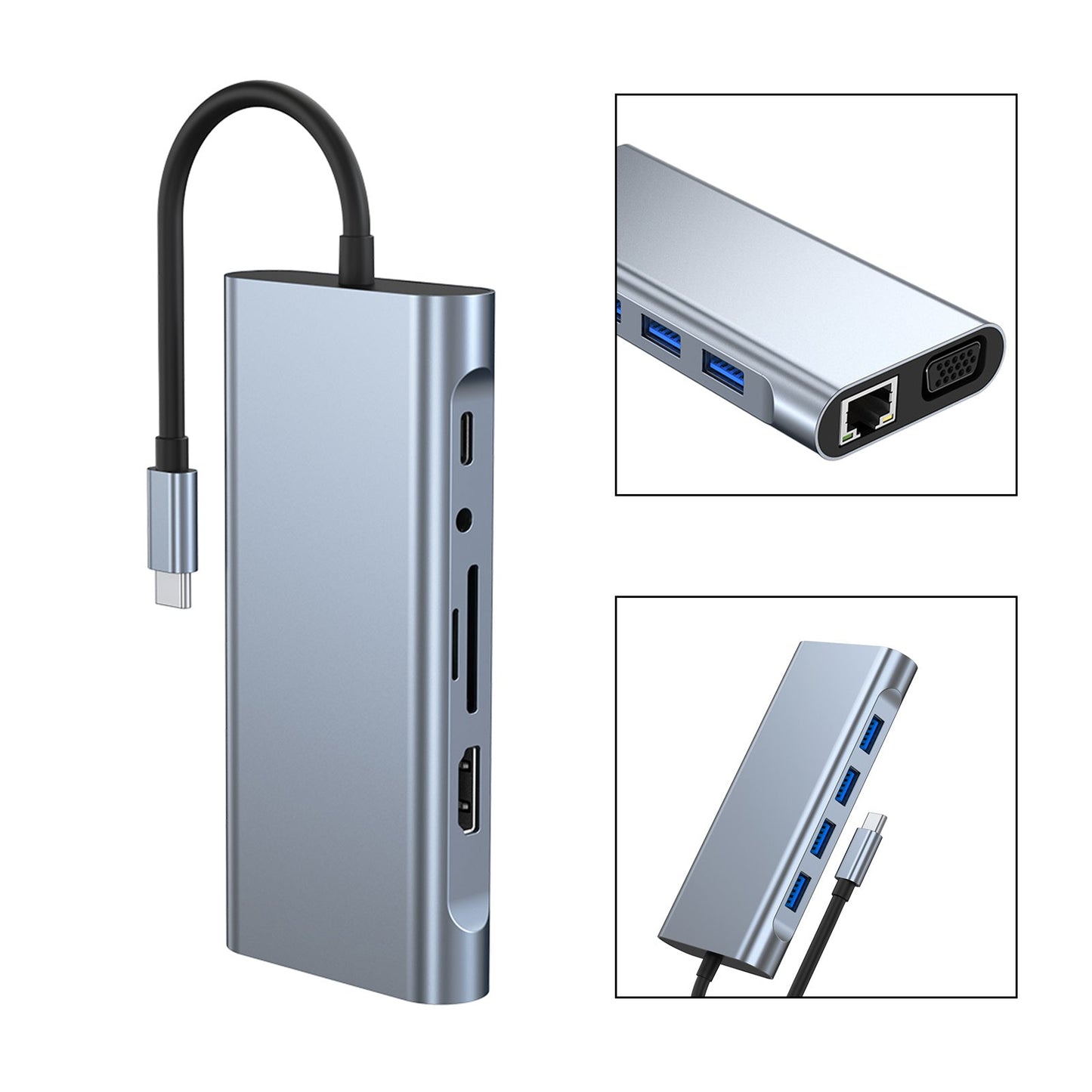 Uscita HD USB-C tipo C 11 in 1 HUB adattatore HD 4K USB 3.0 Dock multifunzione