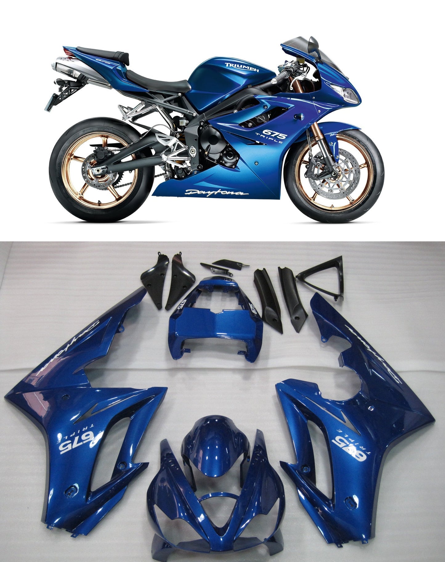 Generic Fit For Triumph Daytona 675 (2006-2008) Bodywork Fairing ABS Injection Molding 9 Style