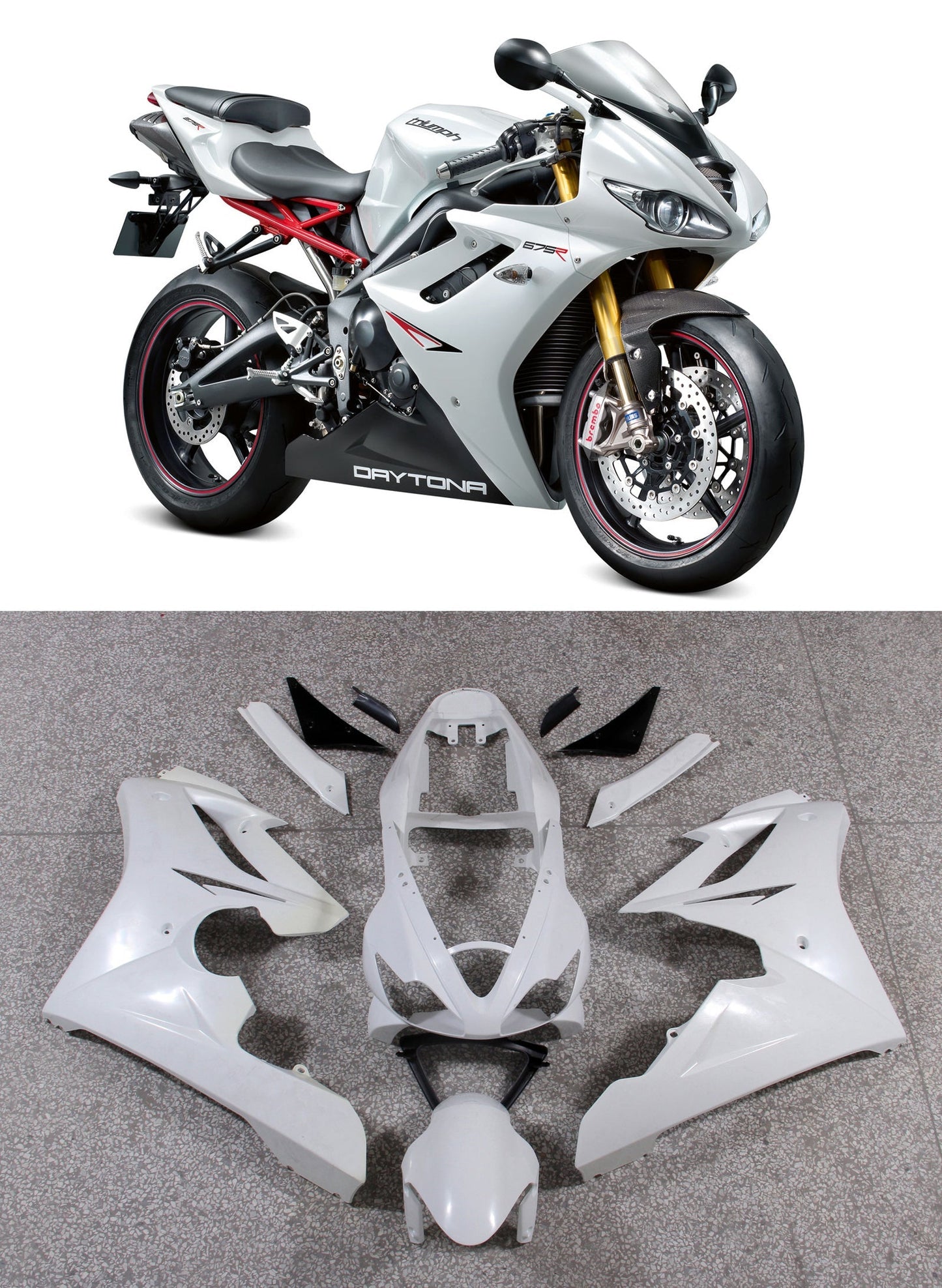 Generic Fit For Triumph Daytona 675 (2006-2008) Bodywork Fairing ABS Injection Molding 9 Style