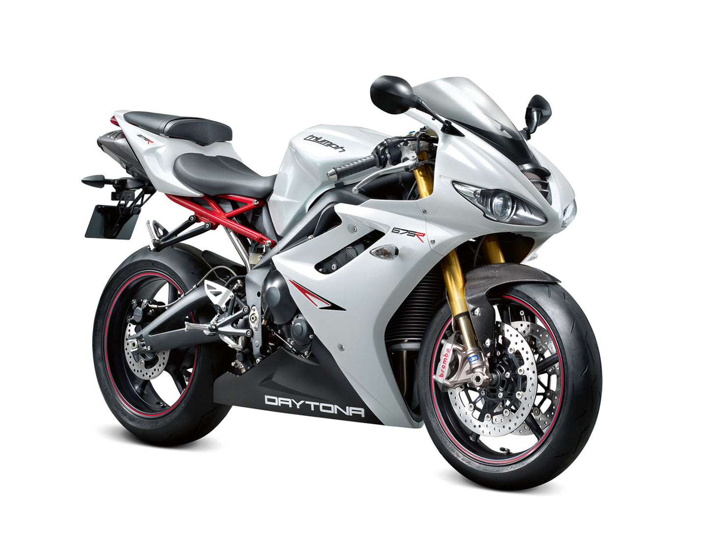 Carene 2006-2008 Triumph Daytona 675 Bianco Nero Daytona Generico