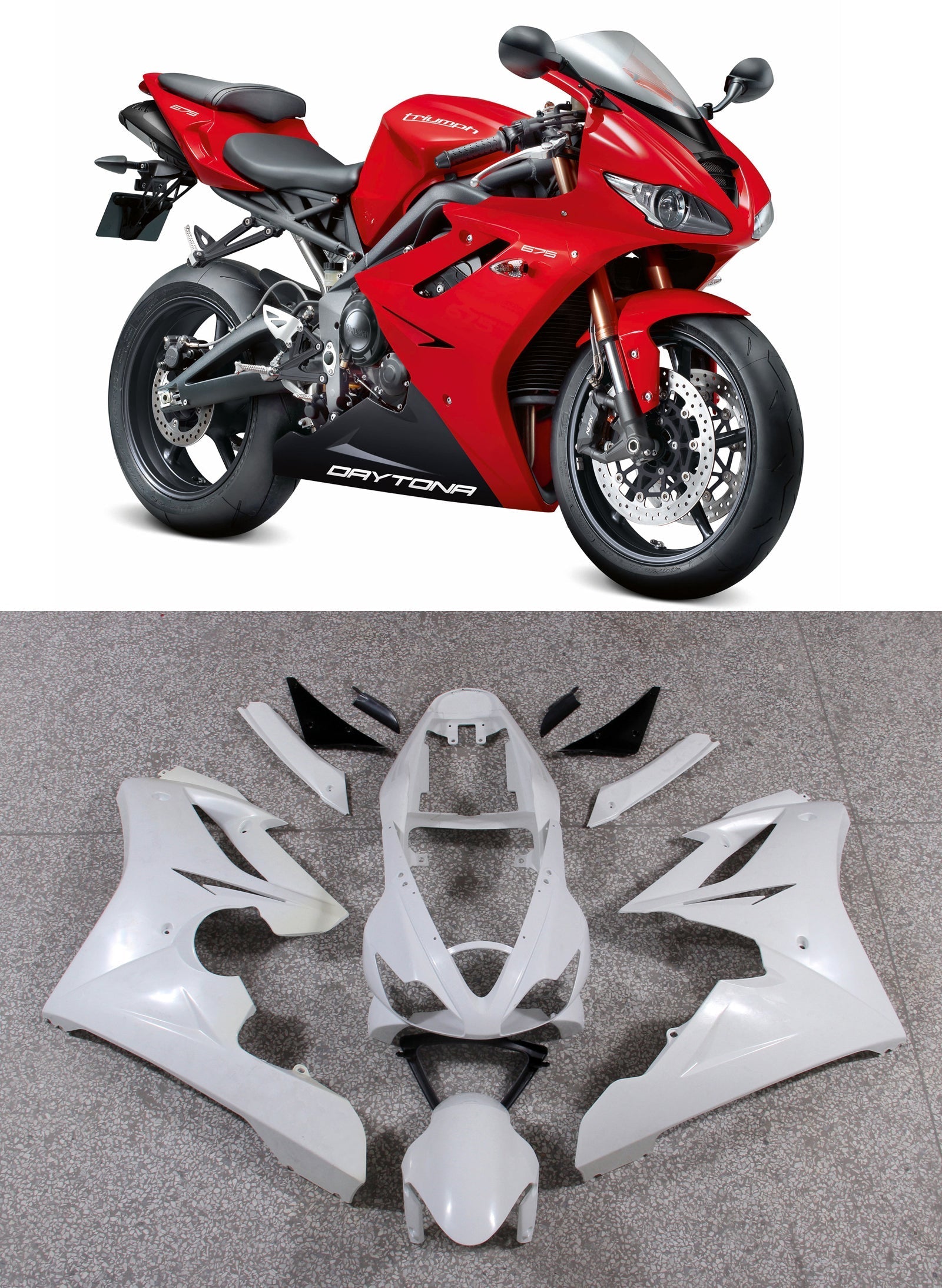 Generic Fit For Triumph Daytona 675 (2006-2008) Bodywork Fairing ABS Injection Molding 9 Style