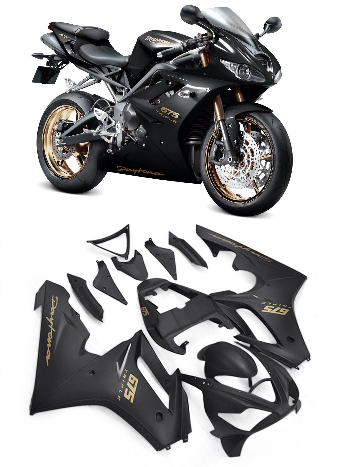 Generic Fit For Triumph Daytona 675 (2009-2012) Bodywork Fairing ABS Injection Molding 9 Style