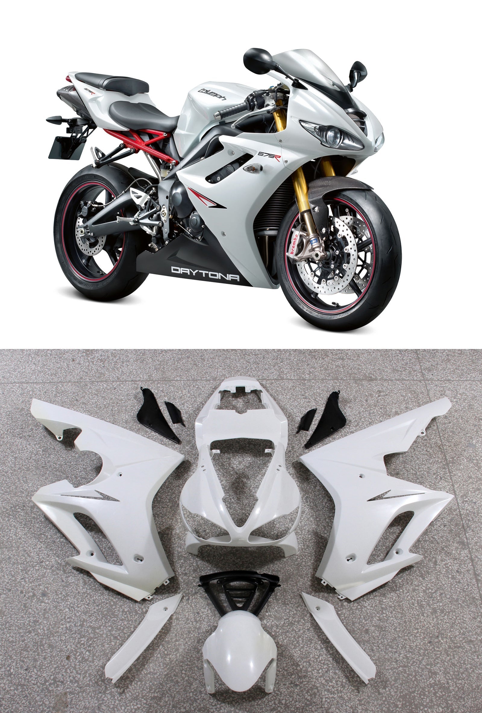 Generic Fit For Triumph Daytona 675 (2009-2012) Bodywork Fairing ABS Injection Molding 9 Style