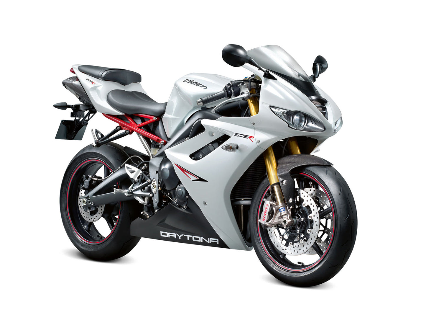 Carene 2009-2012 Triumph Daytona 675 Bianco Nero Daytona Generico