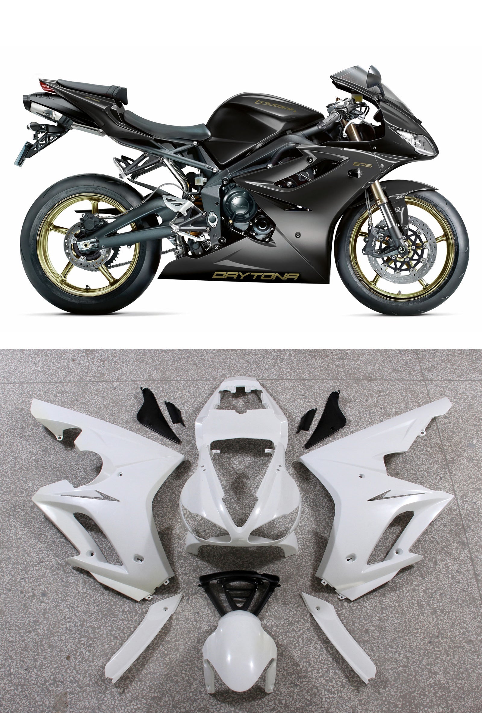 Generic Fit For Triumph Daytona 675 (2009-2012) Bodywork Fairing ABS Injection Molding 9 Style