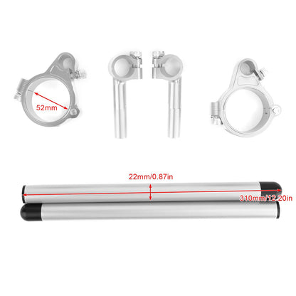 Kit manubrio forcella tubo forcella girevole universale regolabile CNC 52mm Generico