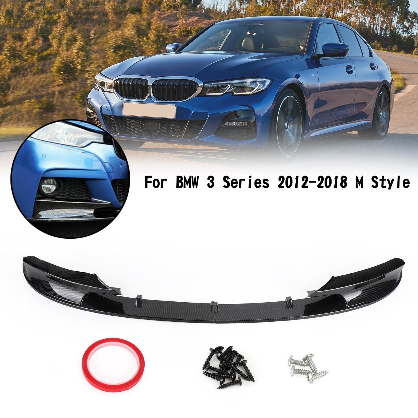 BMW F30 2012-2018 Serie 3 M Sport Paraurti anteriore in fibra di carbonio per auto Spoiler generico