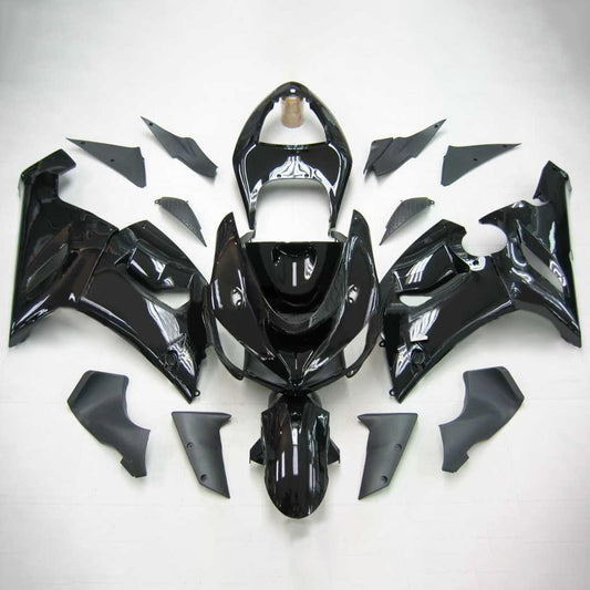 Amotopart Kawasaki 2005-2006 ZX6R 636 All Black Fearing Kit