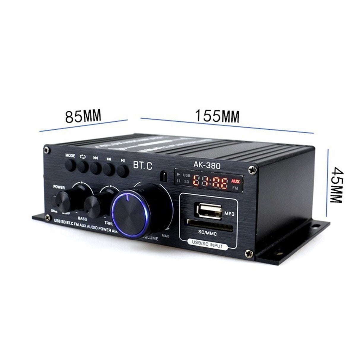 Bluetooth 2.0CH 400W Hi-Fi Auto Stereo 12V MP3 Amplificatore audio per auto Radio Booster