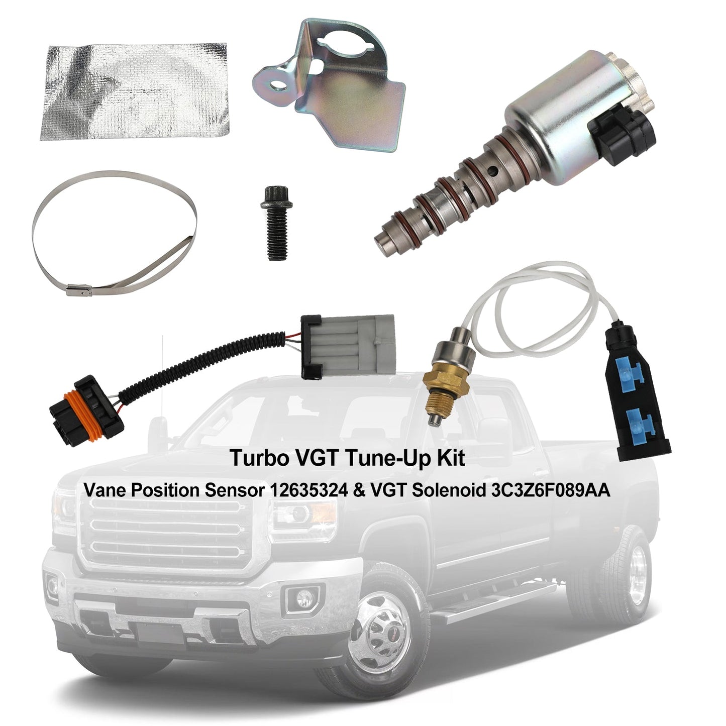 Furgoni Ford E-Series 2005-2010 con motore 6.0L Powerstroke Turbo VGT Tune-Up Kit-Vane Position Sensor 12635324 &amp; VGT Solenoid 3C3Z6F089AA