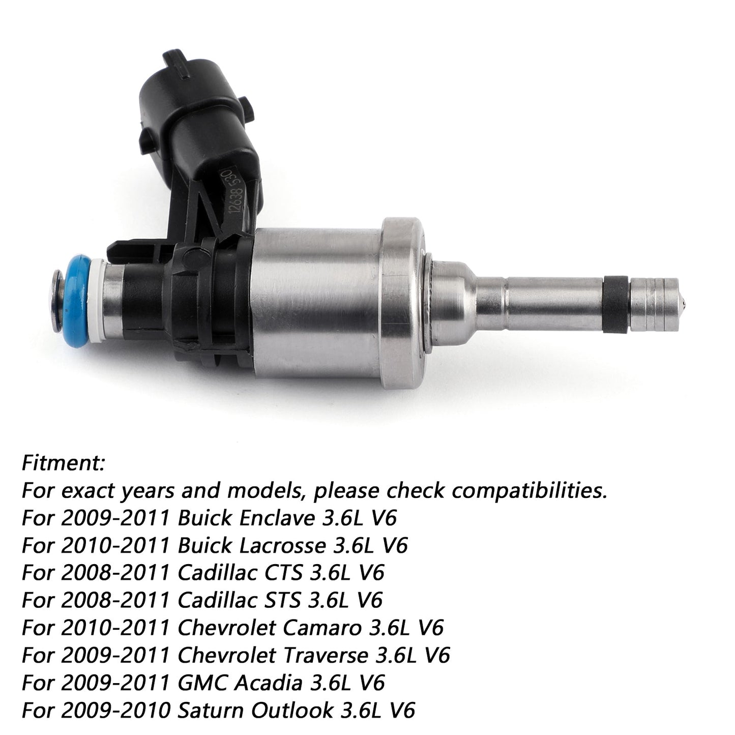 1x iniettori di carburante per GM Chevrolet Camaro Traverse GMC Acadia CTS 3.6L 12638530 generico